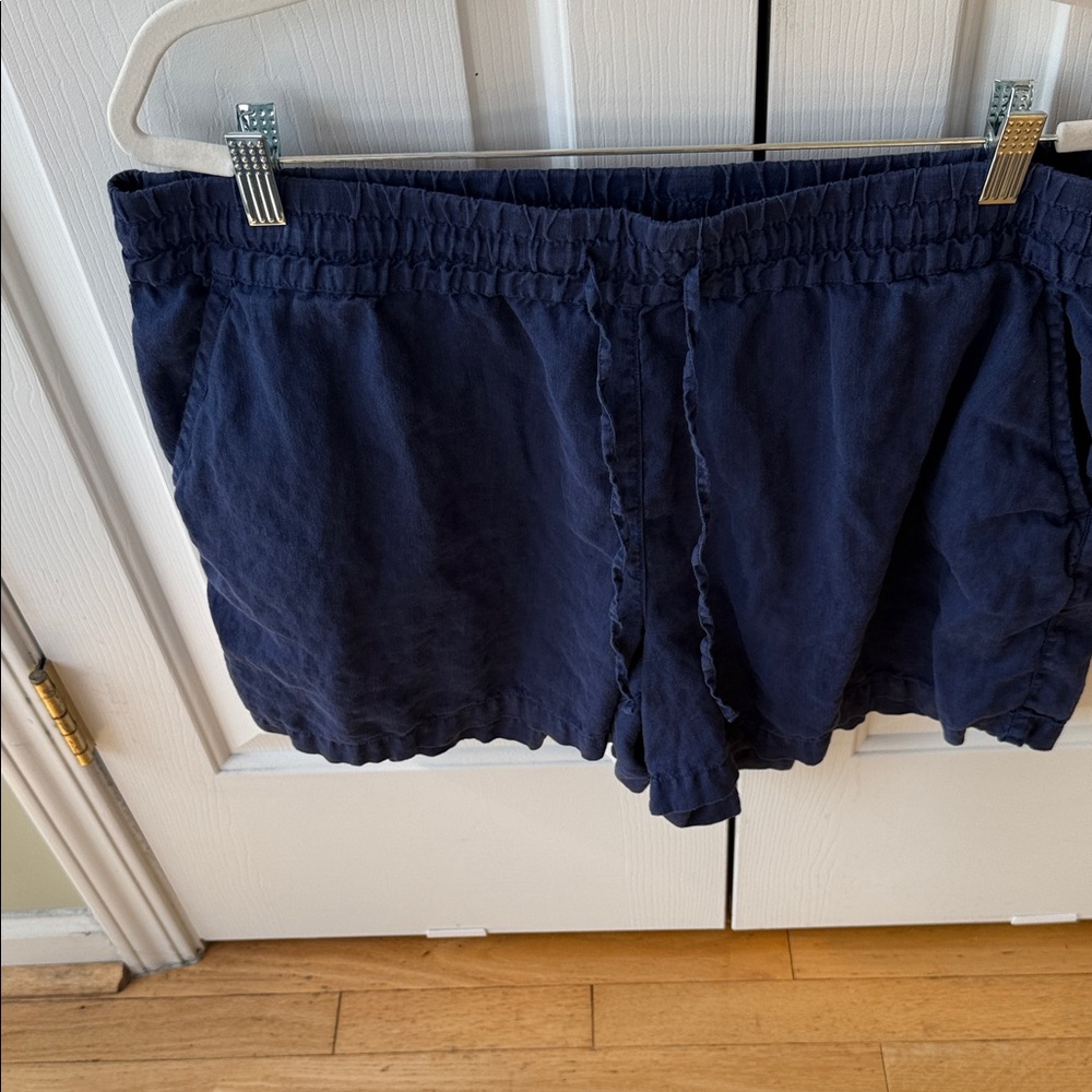 Tommy Bahama Dark Blue Navy High Waist Linen Women's Shorts